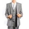 Classic Boy Suit Glen Plaid 5 Piece Set In Gray -Clothing Shop B388 01 gray s