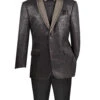 Black Regular Fit Jacket With Dots Lapel And Matching Bow Tie -Clothing Shop BF 6 BLACK JPG WEB