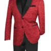 (XL) Red Modern Fit Paisley Pattern Jacquard Fabric Jacket With Bow Tie -Clothing Shop BM 1 RED 263bd6bc 0022 4e4c a81a 35008594a870