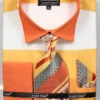 French Cuff Shirt In Yellow With Tie, Cuff Links, And Handkerchief -Clothing Shop DN67M YELLOW