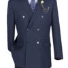 Alexander Collection - Navy Double Breasted 2 Piece Suit Regular Fit Tone On Tone Windowpane -Clothing Shop DRW 02 NAVY 1