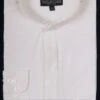 Basic Banded Collar Dress Shirt In Ivory -Clothing Shop DS3001C IVORY