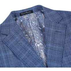 English Laundry 2-Piece Pale Denim Glen Check Suit Wool Blend -Clothing Shop EL 72 60 400 1