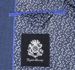 English Laundry Blue Checked Slim Fit Suit Wool Blend -Clothing Shop EL52 50 095 6
