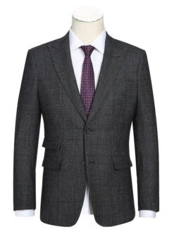 English Laundry Charcoal Checked Slim Fit Suit 100% Wool -Clothing Shop EL52 50 410 1