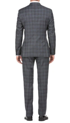 English Laundry 2-Piece Gray Plaid Wool Blend Slim Fit Dress Suit -Clothing Shop EL62 68 095 21