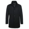 English Laundry Black Slim Fit Wool Blend Short Coat With Detachable Full Zipper