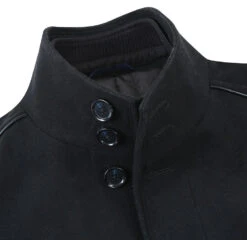 English Laundry Black Slim Fit Wool Blend Short Coat With Detachable Full Zipper -Clothing Shop EL84 01 001 3