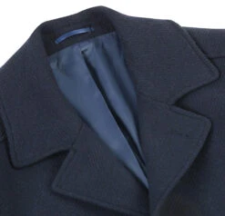 English Laundry Navy Slim Fit Wool Blend Long Overcoat -Clothing Shop EL84 10 410 3