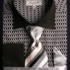 French Cuff Printed Tone On Tone Shirt In Black/White With Tie, Cuff Links And Handkerchief -Clothing Shop FRV4127P2 5