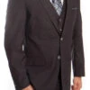 Dotted Wool Suit Modern Fit 3 Piece In Gray -Clothing Shop GRAY