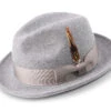 Men's Light Gray Wool Felt Fedora Hat Snap Brim Crushable -Clothing Shop H 10 LTGRAY