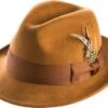 Men's Bronze Wool Felt Fedora Hat Snap Brim Crushable -Clothing Shop H 10 Bronze 94649.1537815368
