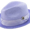 Braided Two Tone Stingy Brim Pinch Fedora Hat In Lavender -Clothing Shop H 2056 LAV