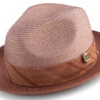 Cognac Braided Two Tone Snap Brim Pinch Hat
