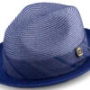 Royal Blue Braided Two Tone Snap Brim Pinch Hat -Clothing Shop H 2065 ROYAL