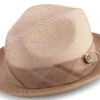 Taupe Braided Two Tone Snap Brim Pinch Hat 2 Taupe Braided Two Tone Snap Brim Pinch Hat -Clothing Shop H 2065 TAUPEpg