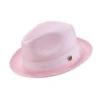 Men's Braided Two Tone Pinch Fedora Hat In Pink -Clothing Shop H 22 Pinkt
