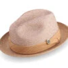 Tan Two Tone Braided Pinch Fedora Matching Grosgrain Ribbon -Clothing Shop H 2205 TAN S