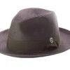 Brown Braided Wide Brim Pinch Fedora Matching Grosgrain Ribbon