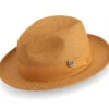 Gold Braided Wide Brim Pinch Fedora Matching Grosgrain Ribbon