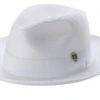 White Braided Wide Brim Pinch Fedora Matching Grosgrain Ribbon 2 White Braided Wide Brim Pinch Fedora Matching Grosgrain Ribbon -Clothing Shop H 42 WHITE