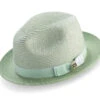 Apple Green Men's Two Tone Braided Pinch Fedora With Grosgrain Ribbon -Clothing Shop H 68 APPLE