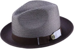 Plum Men's Two Tone Braided Pinch Fedora With Grosgrain Ribbon