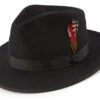 Black Dress Hat Wide Brim Wool -Clothing Shop H 72 Black S