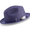 Two Tone Ribbon Stingy Brim Pinch Braided Fedora - Purple With White Bottom -Clothing Shop H 78 PURPLE