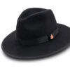 Black 3 ⅛" Brim Wool Felt Hat With Red Bottom -Clothing Shop H 80 BLACK