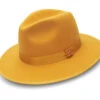 Gold 3 ⅛" Brim Wool Felt Hat With Red Bottom -Clothing Shop H 80 GOLD