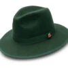 Hunter Green 3 ⅛" Brim Wool Felt Hat With Red Bottom -Clothing Shop H 80 HUNTER