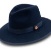 Navy 3 ⅛" Brim Wool Felt Hat With Red Bottom -Clothing Shop H 80 NAVY2