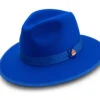 Royal Blue 3 ⅛" Brim Wool Felt Hat With Red Bottom -Clothing Shop H 80 ROYAL