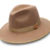 Tan 3 ⅛" Brim Wool Felt Hat With Red Bottom -Clothing Shop H 80 TAN