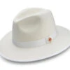 White 3 ⅛" Brim Wool Felt Hat With Red Bottom -Clothing Shop H 80 WHITE