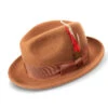 Saddle 2 ¼" Brim Beaver Look Felt Hat -Clothing Shop H 81 saddle