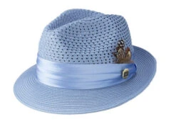 Carolina Solid Color Pinch Braided Fedora With Matching Satin Ribbon