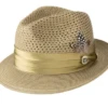 Olive Solid Color Pinch Braided Fedora With Matching Satin Ribbon -Clothing Shop H34 OLIVE