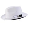 Braided Stingy Brim Pinch Fedora Hat - White With Black Bottom -Clothing Shop H85BLACK