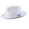Braided Stingy Brim Pinch Fedora Hat - White With Carolina Bottom 2 Braided Stingy Brim Pinch Fedora Hat - White With Carolina Bottom -Clothing Shop H85Carolina