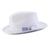 Braided Stingy Brim Pinch Fedora Hat - White With Lavender Bottom -Clothing Shop H85Lav
