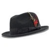 (L) Black 2 ¼" Brim Beaver Look Felt Hat