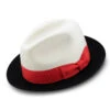 White Wool Felt Hat 2 ¼" Wide Black Brim -Clothing Shop Hats h 82 white black