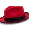 Red 2 ½" Wide Brim Wool Felt Hat -Clothing Shop Hats h 83 red2