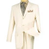 (36R, 38S) Regular Fit 2 Piece Suit 3 Button In Light Beige -Clothing Shop M069 08