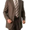 Regular Fit 2 Piece Suit Tone On Tone Stripe In Dark Cocoa -Clothing Shop M111 04