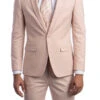 Blush Solid Color 3 Piece Slim Fit Suit 1 Button Peak Lapel -Clothing Shop M255US 07 BLUSH
