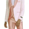 Rose Gold Pink Slim Fit Tuxedo 4 Piece With Satin Shawl Collar Beveled Designed Vest